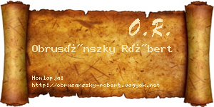 Obrusánszky Róbert névjegykártya